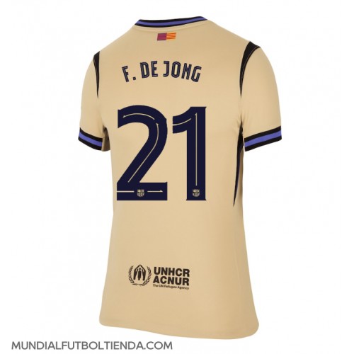 Camiseta Barcelona Frenkie de Jong #21 Segunda Equipación Replica 2025-26 para mujer mangas cortas
